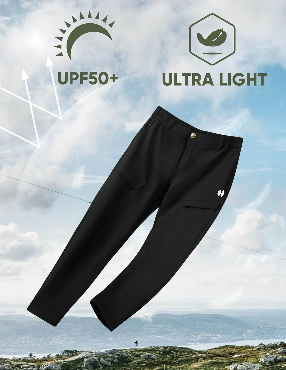 HOTSUIT Water Resistant Quick Dry Lightweight Elastic Waist Women's Hiking Pants
