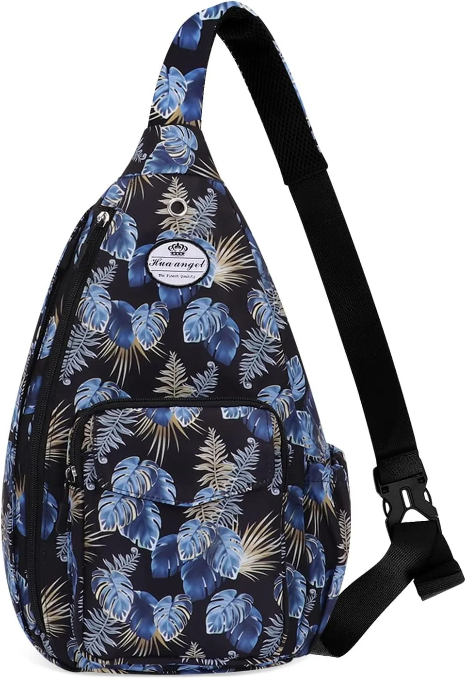 HUA ANGEL Crossbody Sling Bag for Men Women Lightweight Over the Shoulder Purse Day Bag Multipockets for Travel, Hiking, Gym