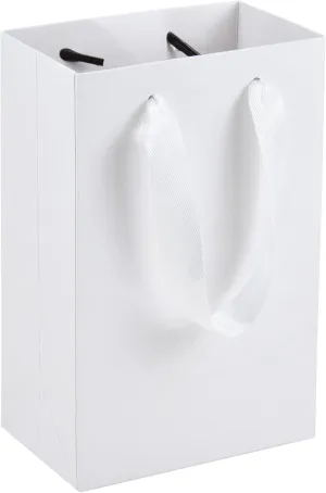 HUAPRINT White Paper Bags - 20 Pack, 5.25x3.25x8inch, Craft Paper Gift Bags for Clothes, Retail, Party Favors, Wedding