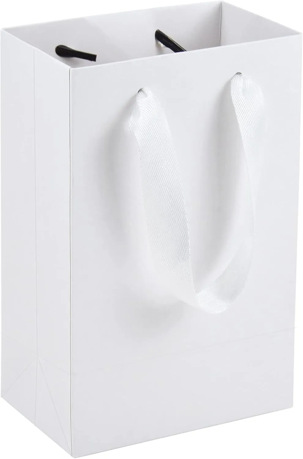 HUAPRINT White Paper Bags - 20 Pack, 5.25x3.25x8inch, Craft Paper Gift Bags for Clothes, Retail, Party Favors, Wedding
