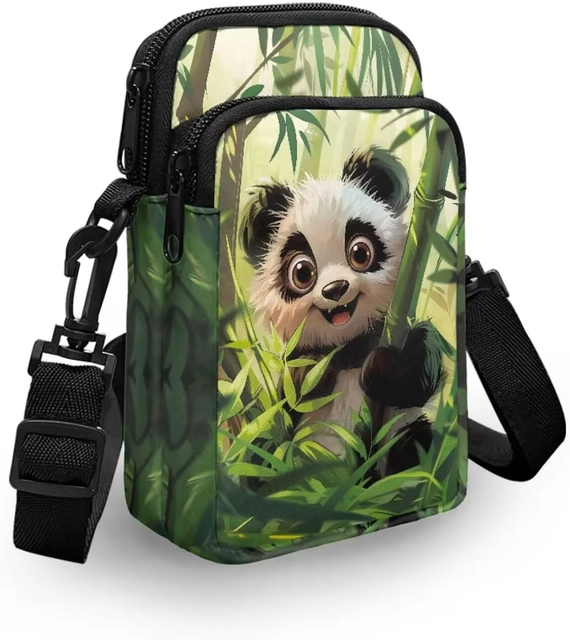 HUGS IDEA Cute Panda Print Small Messenger Bag Casual Shoulder Bag Mini Handbags Phone Bag for Women Crossbody Pouch Satchel Bags