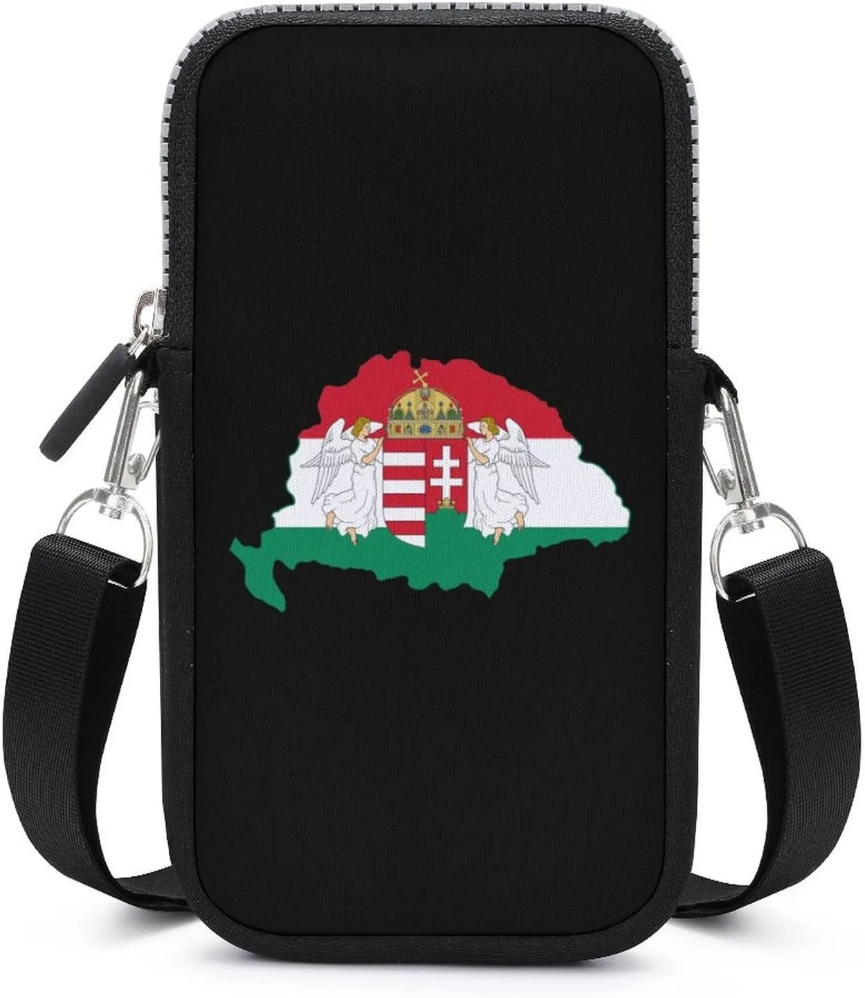 Hungary Hungarian Flag Map Crossbody Cell Phone Purse Crossbody Mini Bag Fashion Phone Pouch Wallet with Detachable Strap, style, dfbhjf546