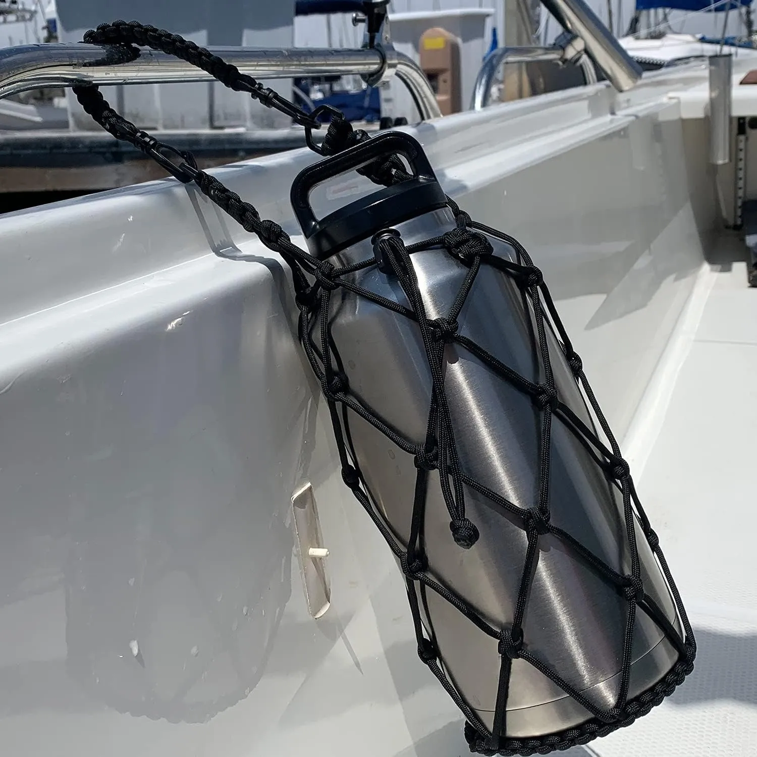 HydroNet Carrier - Compatible with Wide Mouth Bottles 32, 40, 64 oz Growler - from America's No. 1 in Paracord Handles and Accessories - Prevents Dropping and Dents