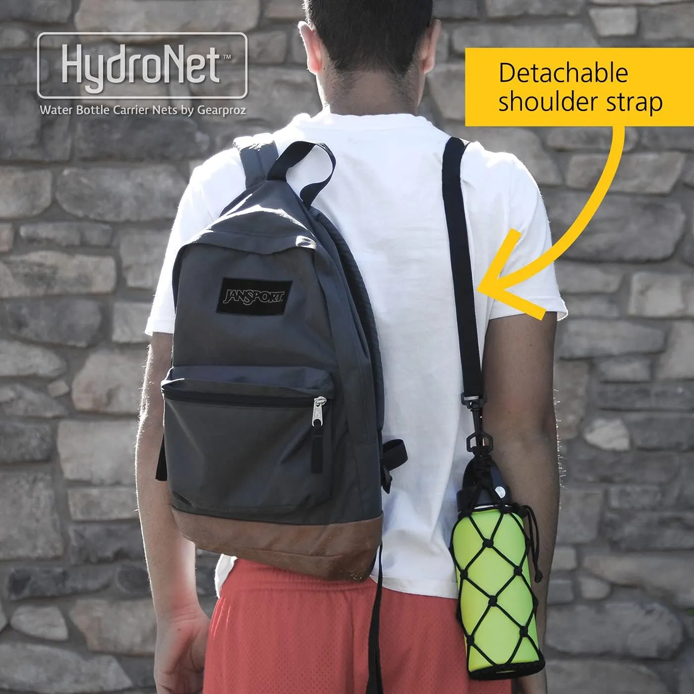 HydroNet Carrier - Compatible with Wide Mouth Bottles 32, 40, 64 oz Growler - from America's No. 1 in Paracord Handles and Accessories - Prevents Dropping and Dents