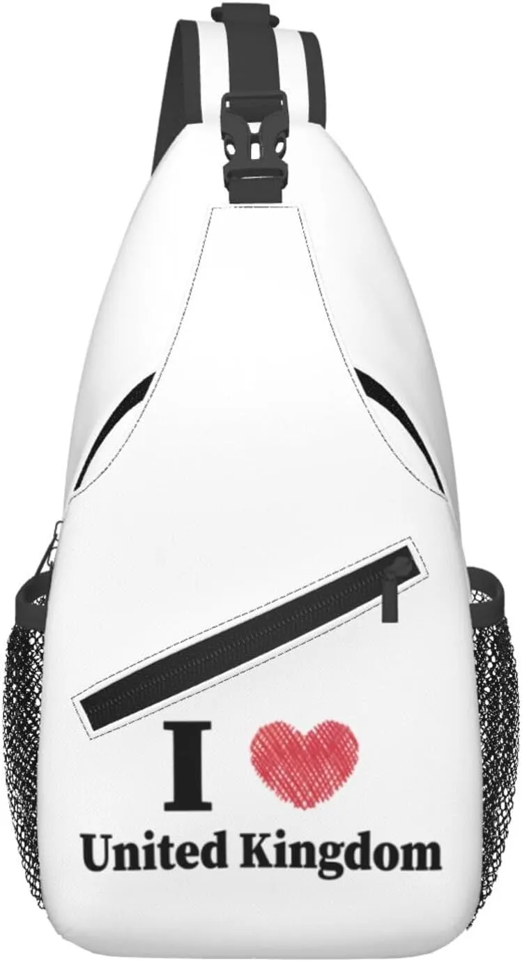 I Love United Kingdom Crossbody Bags For Women Men Chest Backpack Gym Shoulder Bag Travel Outdoor Sports Casual Crossbody Bags
