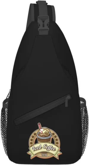 Ice Coffee Sign Crossbody Bags For Women Men Chest Backpack Gym Shoulder Bag Travel Outdoor Sports Casual Crossbody Bags