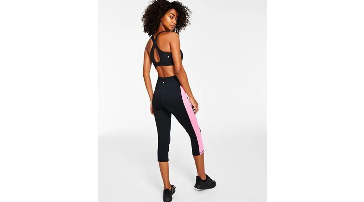 ID Ideology Women's Colorblocked Cropped Leggings, Pink, Size 1X