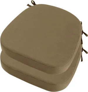 idee-home Outdoor Chair Cushions Set of 2, 17" x 17" x 3" Thick Patio Furniture Outdoor Seat Cushions Waterproof with Ties, Dining Pads