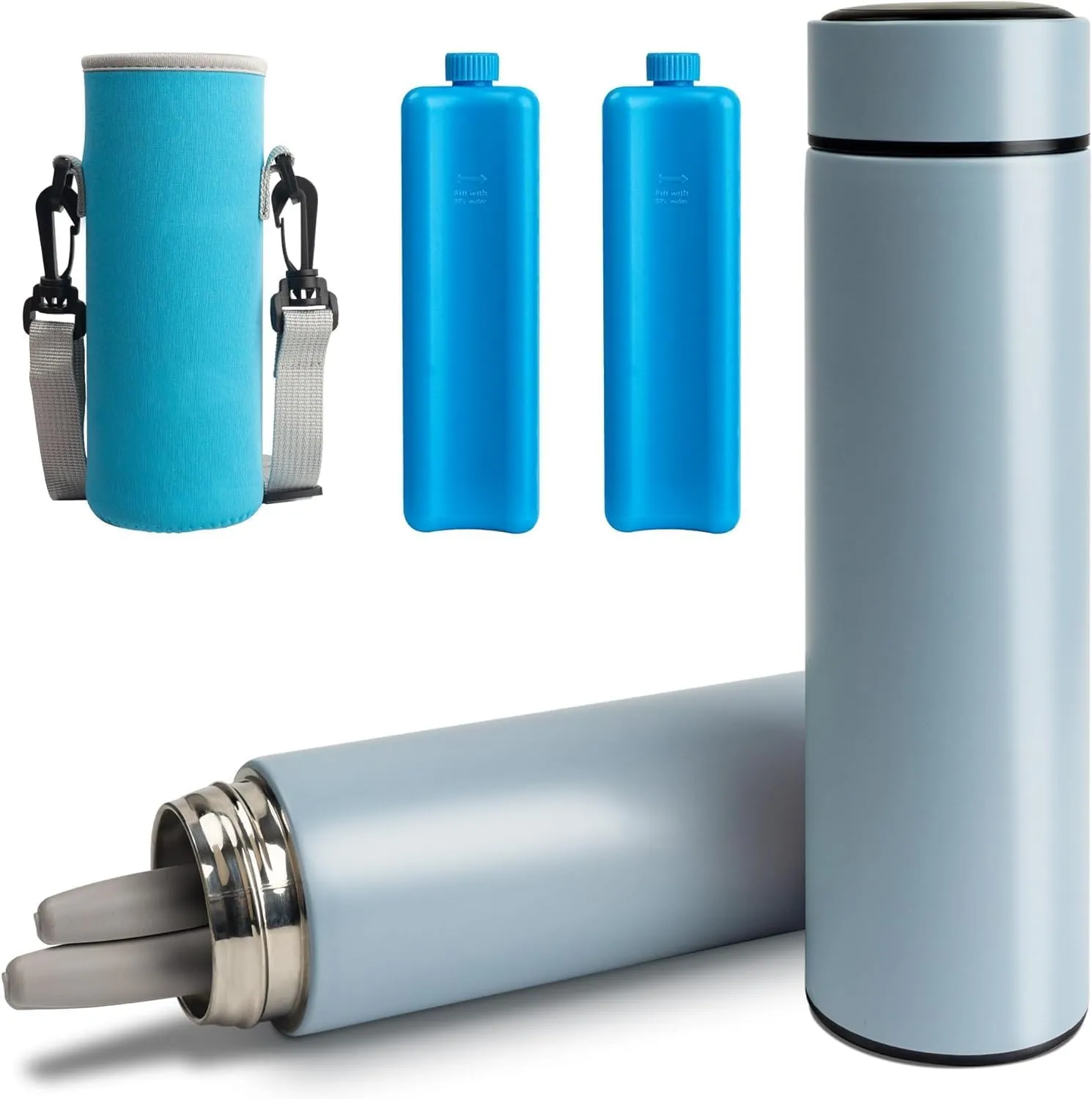 Insulin Pens Cooler Travel Case, TSA Approved Medicine Cooler with 2 Biogel Ice Pack, Diabetic Insulin EpiPen Carry Case (Blue)