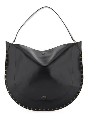 ISABEL MARANT Smooth Leather Hobo Handbag with Gold Studs