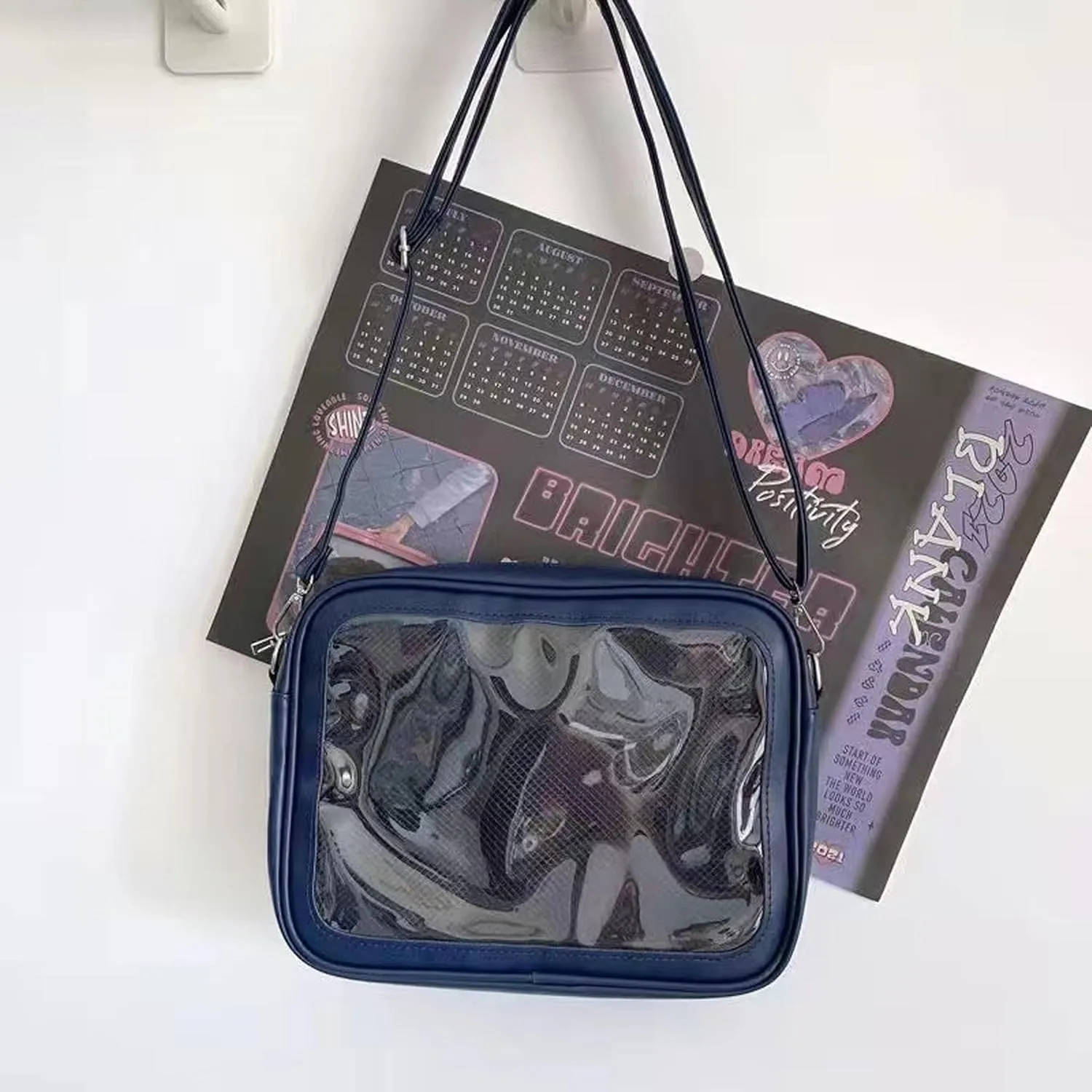 Ita Bag Crossbody Ita Purse Pin Display Bag with Insert Shoulder Crossbody Underarm Top-handle Handbag
