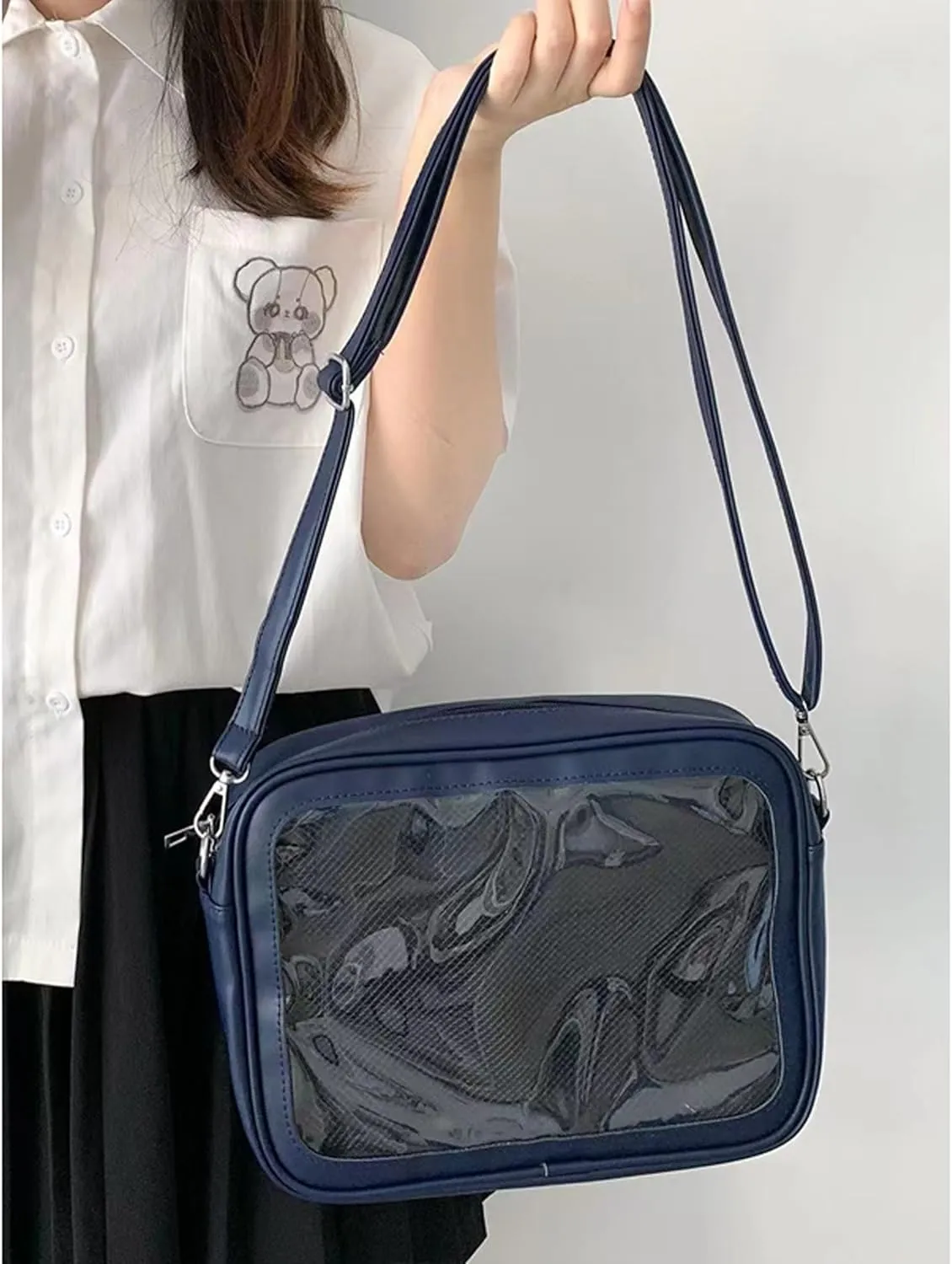 Ita Bag Crossbody Ita Purse Pin Display Bag with Insert Shoulder Crossbody Underarm Top-handle Handbag
