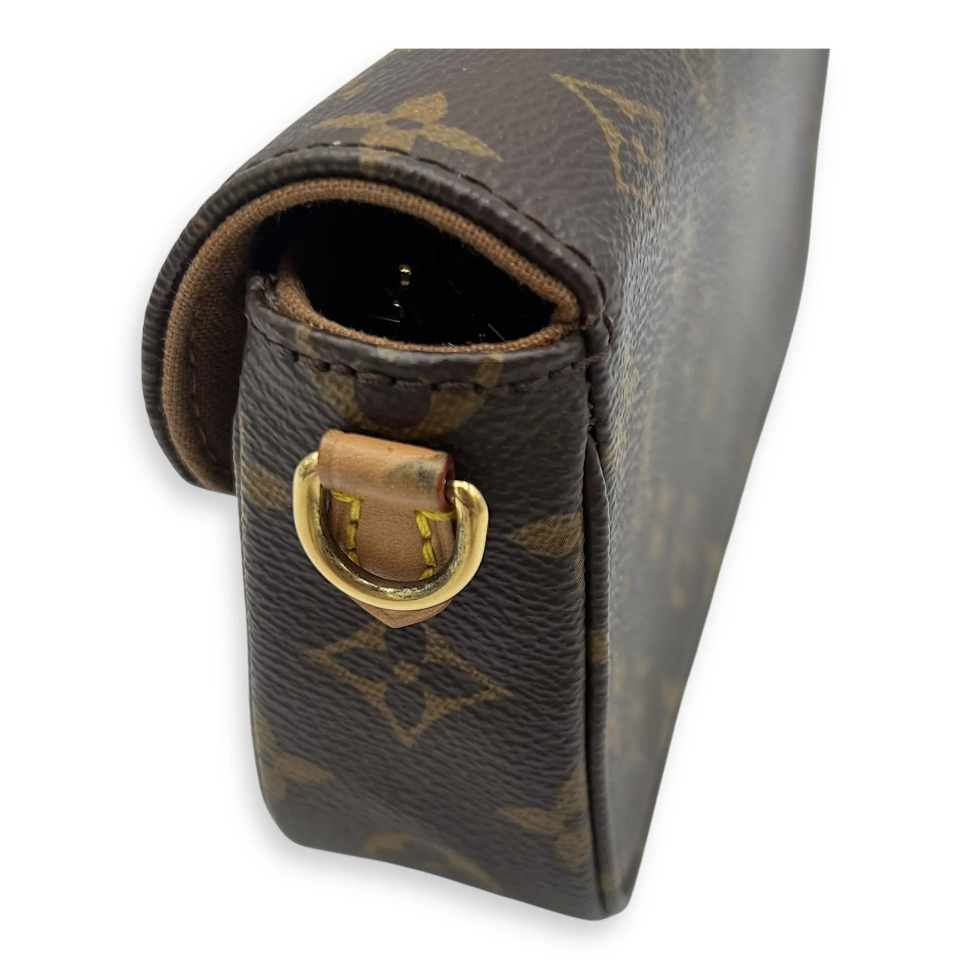 Ivy Crossbody Bag Brown in Monogram Coated Canvas, Gold hardware