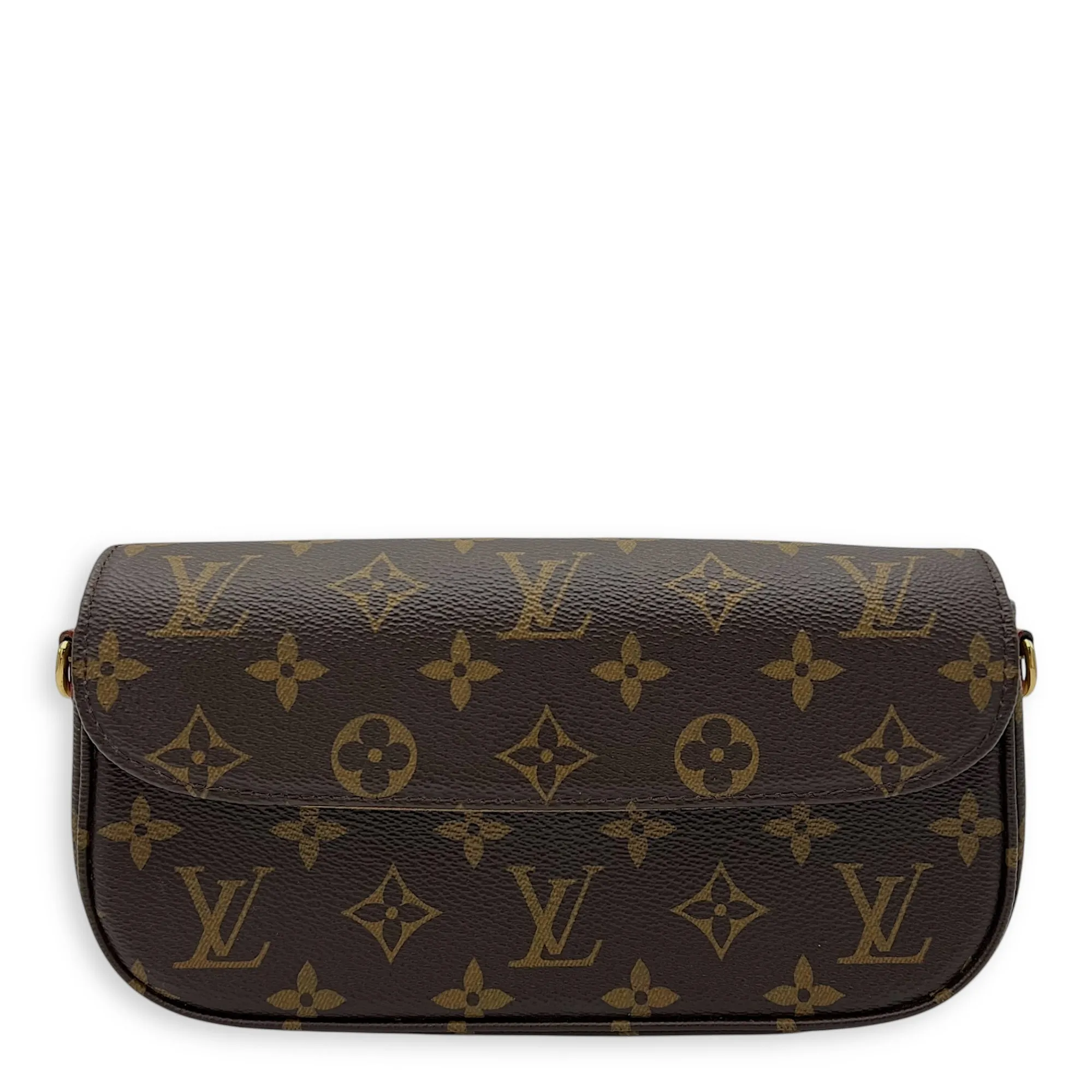 Ivy Crossbody Bag Brown in Monogram Coated Canvas, Gold hardware
