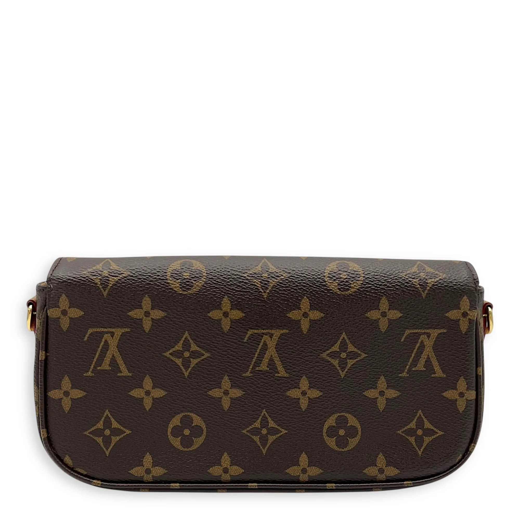 Ivy Crossbody Bag Brown in Monogram Coated Canvas, Gold hardware
