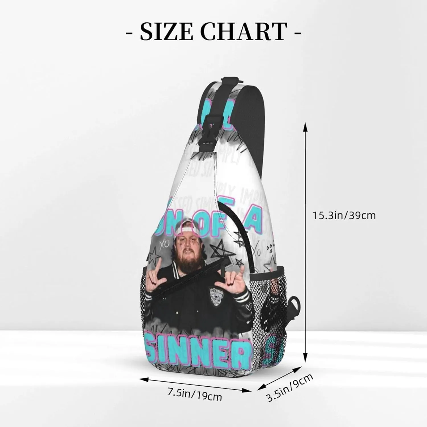 J-elly Roll Fashion Casual Crossbody Bag Chest Bag Sling Bag Travel Daypack For Women Men Black