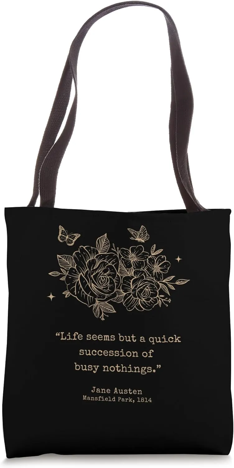 Jane Austen Dark Academia Bookish Bookworm Literary Novel Tote Bag