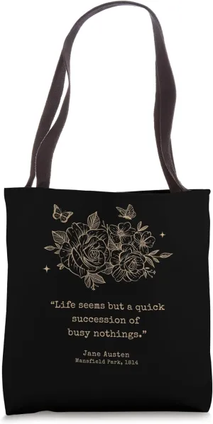 Jane Austen Dark Academia Bookish Bookworm Literary Novel Tote Bag