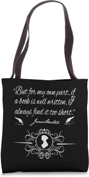 Jane Austen Mr. Darcy Romantic Quote Literary Book Club Fans Tote Bag