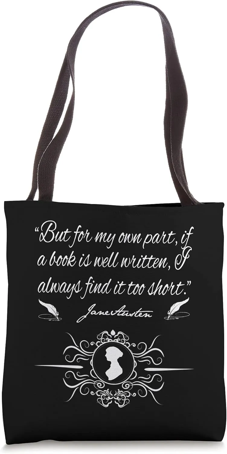 Jane Austen Mr. Darcy Romantic Quote Literary Book Club Fans Tote Bag