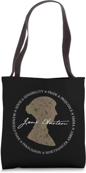 Jane Austen Persuasion Pride Prejudice Book Titles Design Tote Bag