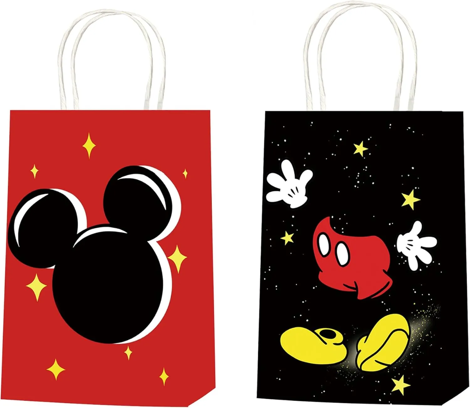 JAROVOKUWO 24 Pcs Cartoon Mouse Party Favor 6 styles Treat Gift Bags,Cake Snack Goody Cardboard Bags for Kids Baby Shower Birthday Party Decorations Supplies