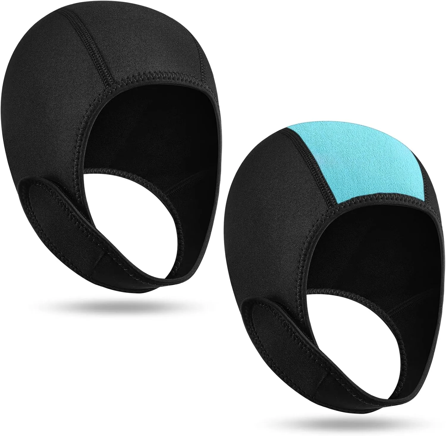 Jecery 2 Pcs Neoprene Diving Hood Thermal Wetsuit Hood Cap Swim Caps with Chin Straps Snorkeling Neoprene Surf Beanie 2.5 mm Diving Headgear for Men Women Sailing Water Sports