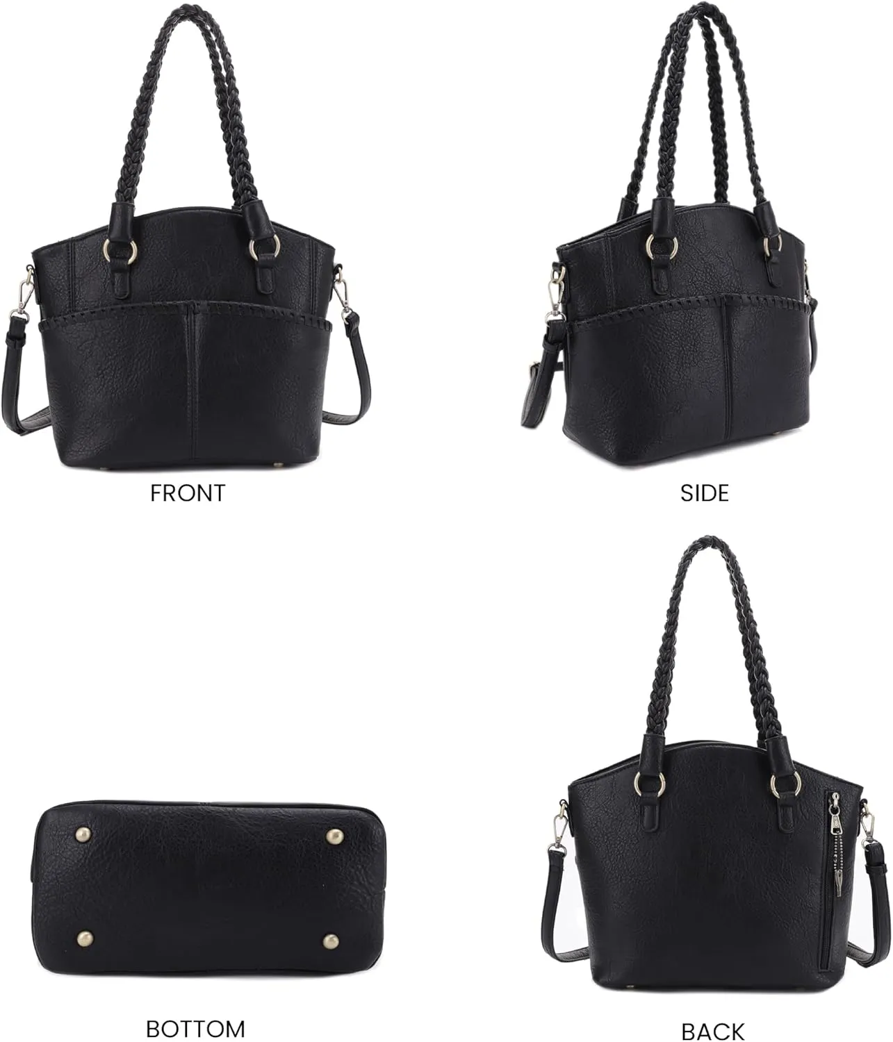 JESSIE & JAMES Bella Concealed Carry Tote Bags For Women with Lock and Key Satchel Purse Top Handle with Crossbody Strap