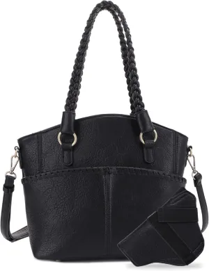 JESSIE & JAMES Bella Concealed Carry Tote Bags For Women with Lock and Key Satchel Purse Top Handle with Crossbody Strap