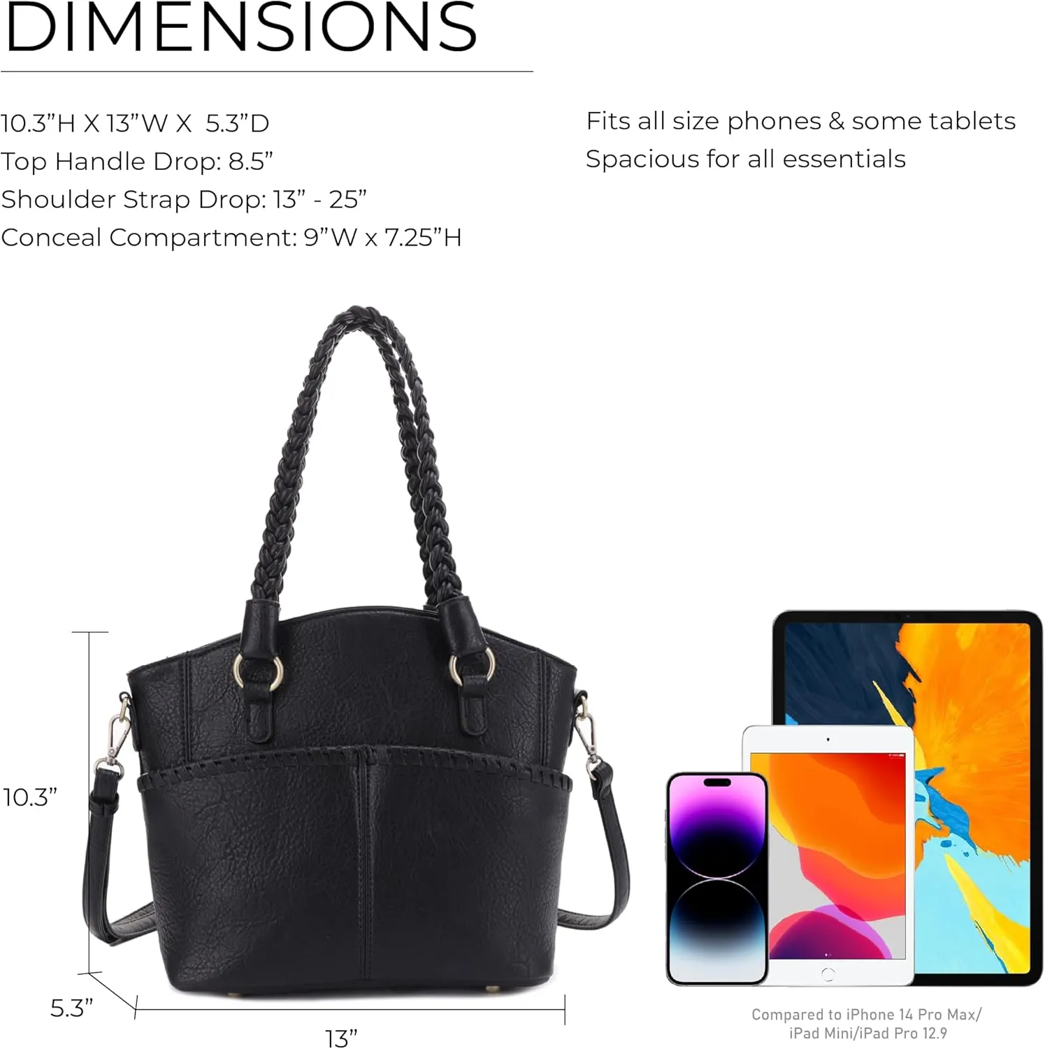 JESSIE & JAMES Bella Concealed Carry Tote Bags For Women with Lock and Key Satchel Purse Top Handle with Crossbody Strap