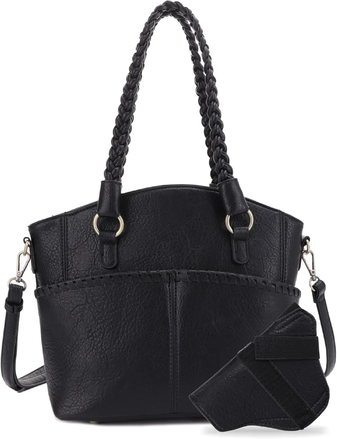 JESSIE & JAMES Bella Concealed Carry Tote Bags For Women with Lock and Key Satchel Purse Top Handle with Crossbody Strap