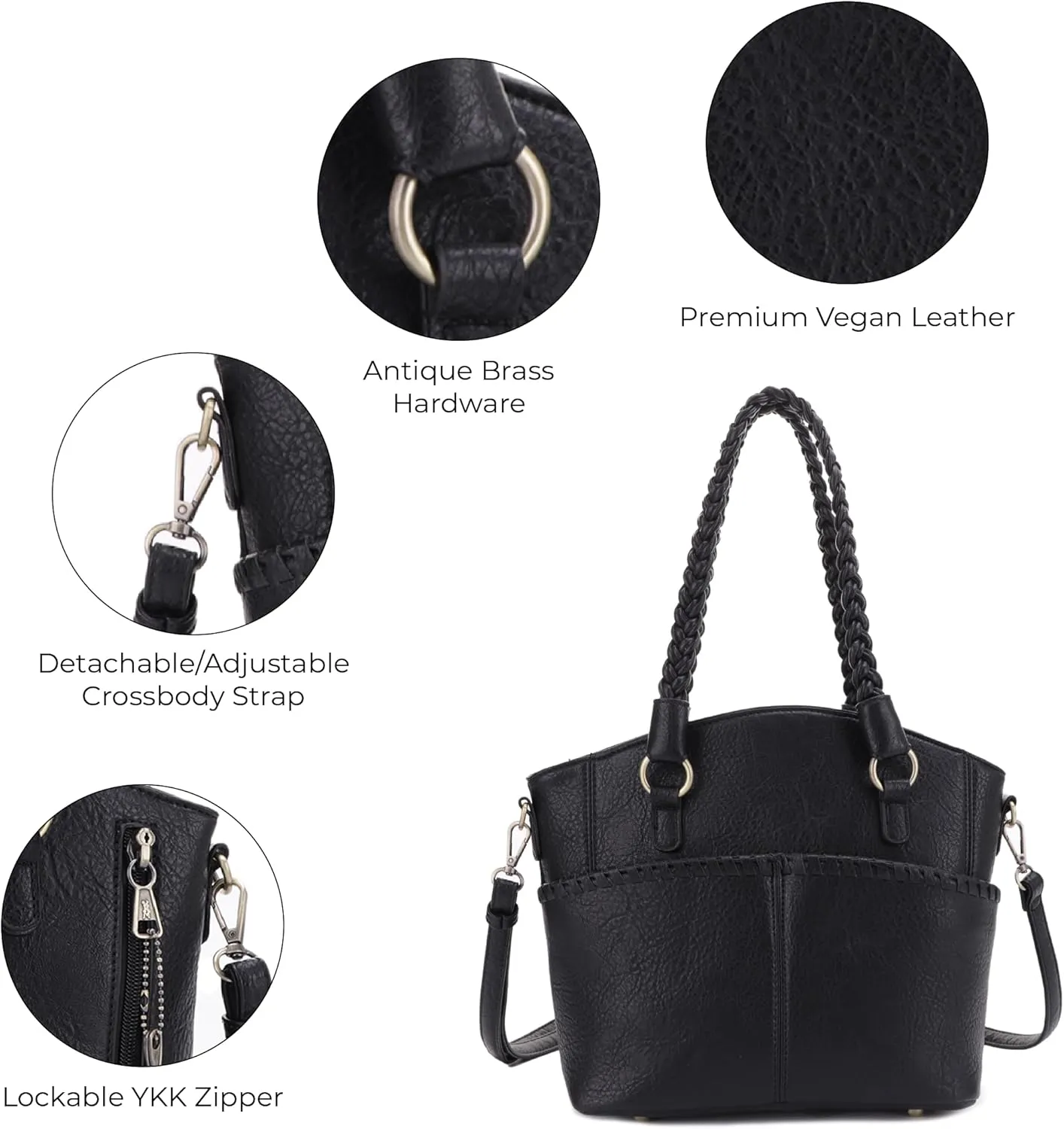 JESSIE & JAMES Bella Concealed Carry Tote Bags For Women with Lock and Key Satchel Purse Top Handle with Crossbody Strap