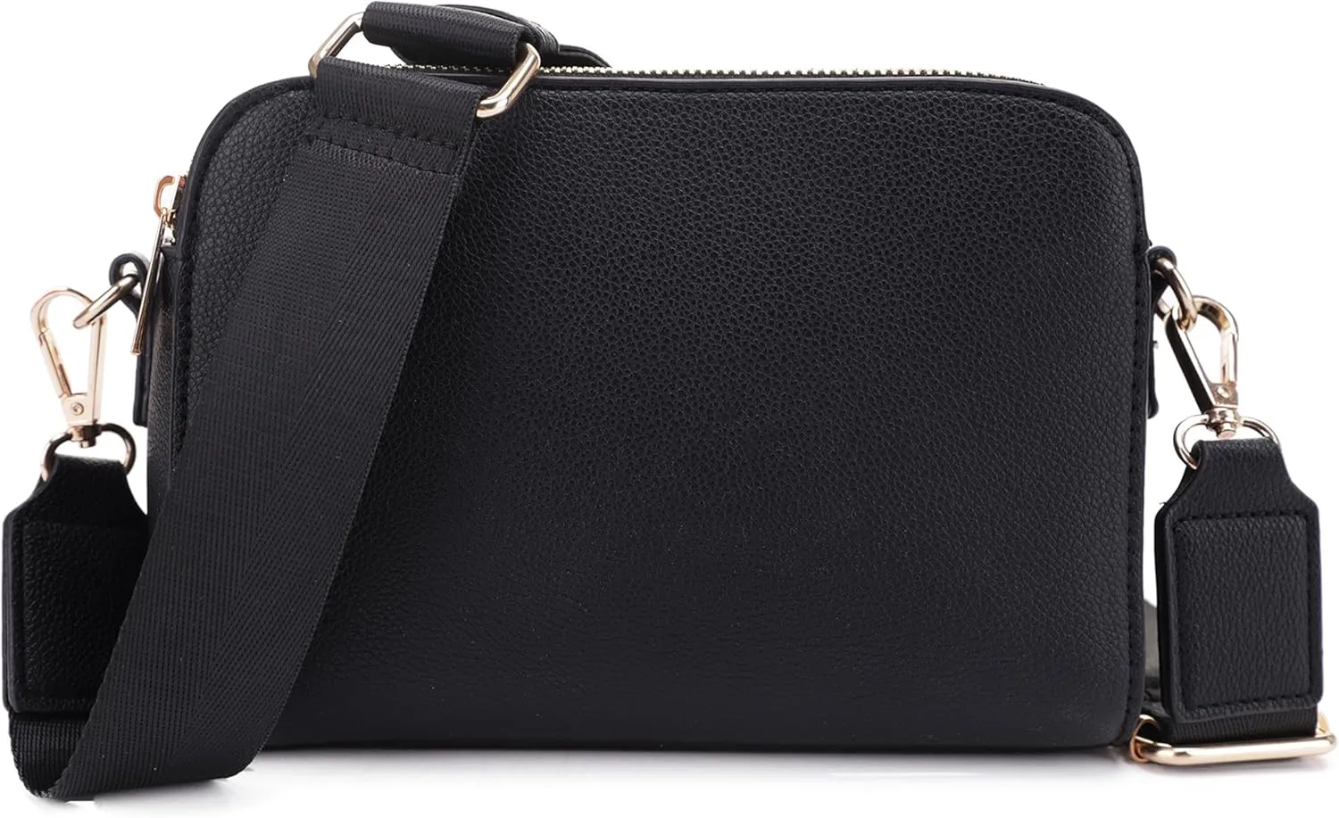 JESSIE & JAMES Triple Zip Crossbody Concealed Carry Bag Small Crossbody Camera Bag Purse with Wide Shoulder Strap