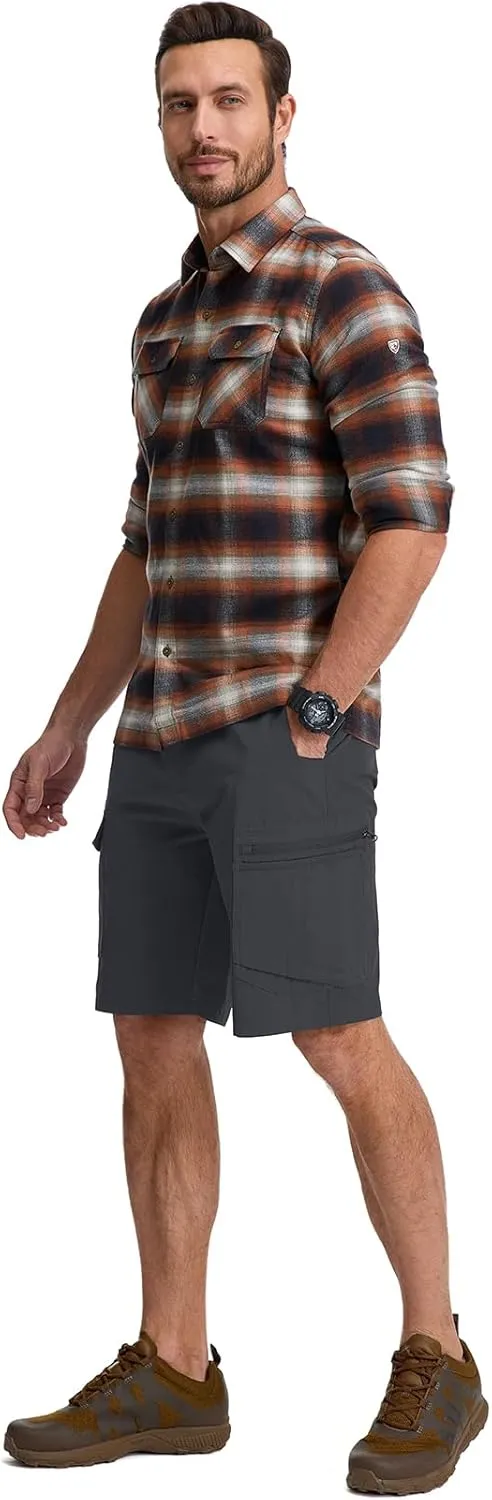 Jessie Kidden Mens Stretch Casual Lightweight Water Resistant Quick Dry Cargo Fishing Hiking Shorts