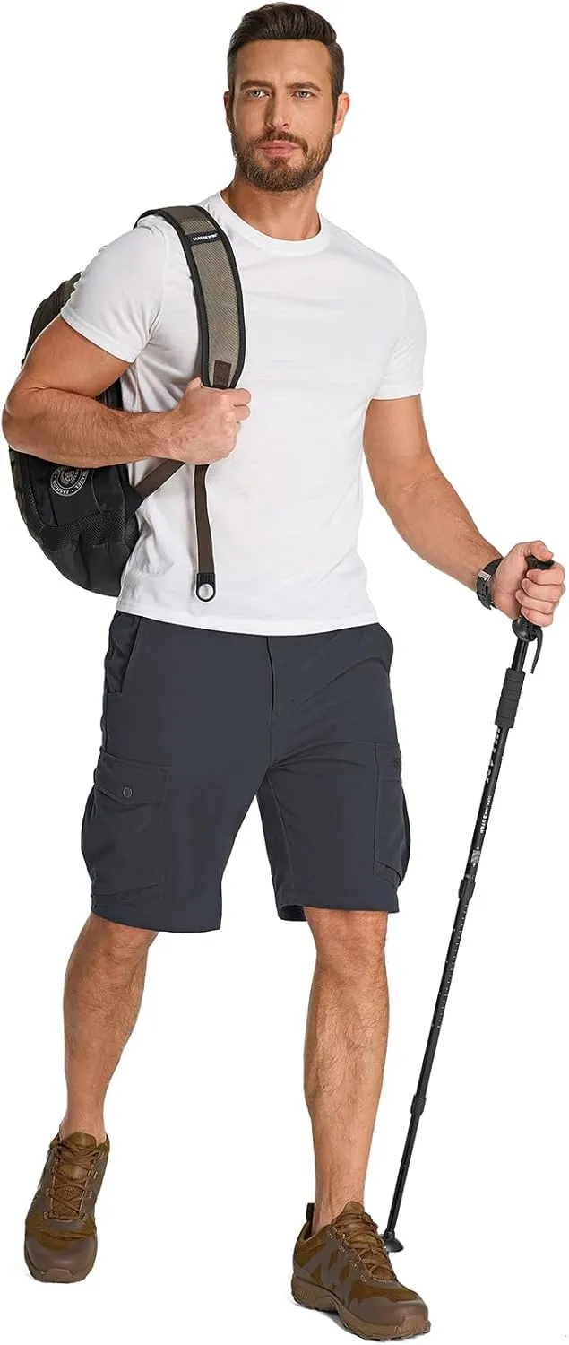 Jessie Kidden Mens Stretch Casual Lightweight Water Resistant Quick Dry Cargo Fishing Hiking Shorts