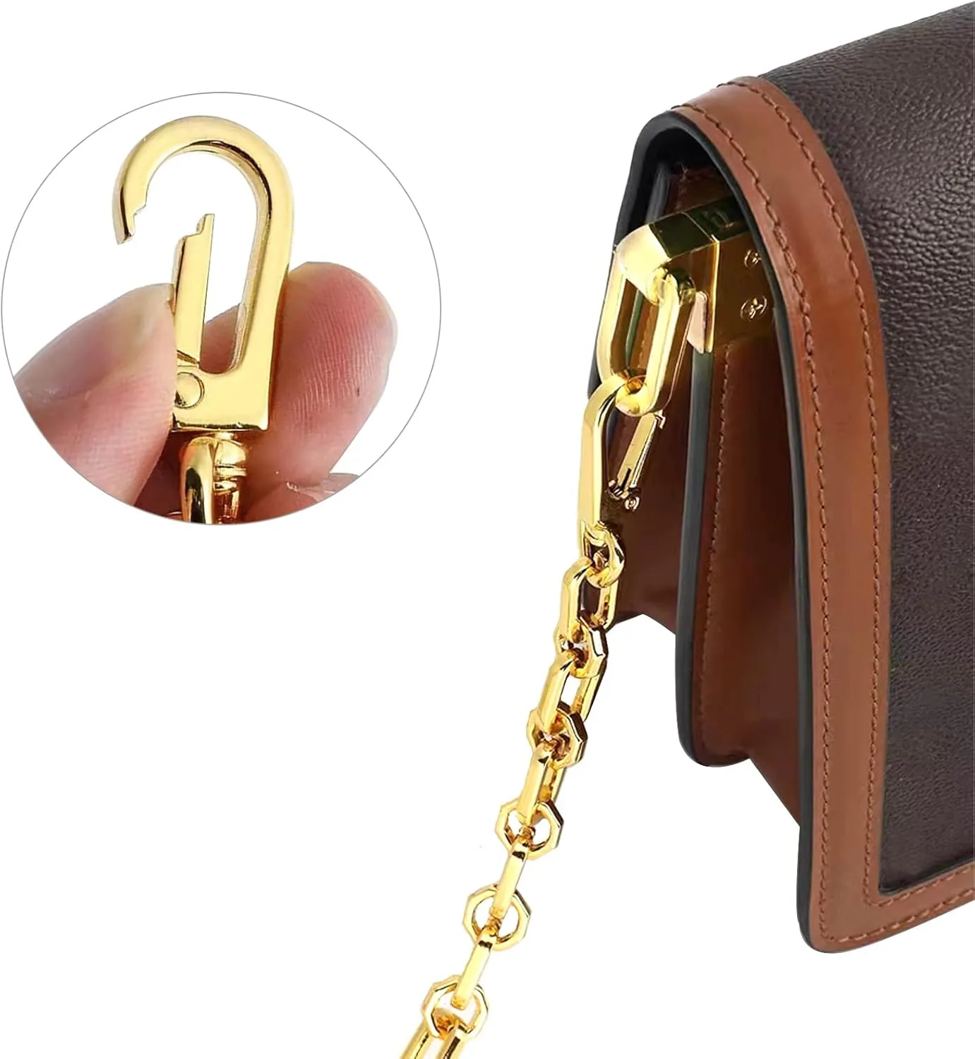 jiesinlov Purse Chain Strap CrossBody Handbag Shoulder Bag Strap Replacement Straps, with Metal Buckles (E 47.2in)