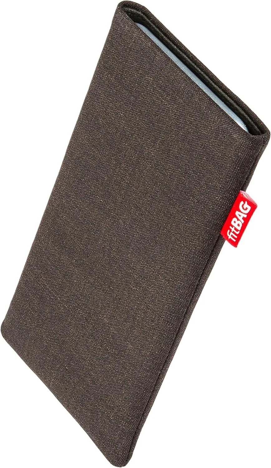 Jive Brown Custom Tailored Sleeve for Mobistel Cynus T1. Fine Suit Fabric Pouch with Integrated Microfibre Lining for Display Cleaning