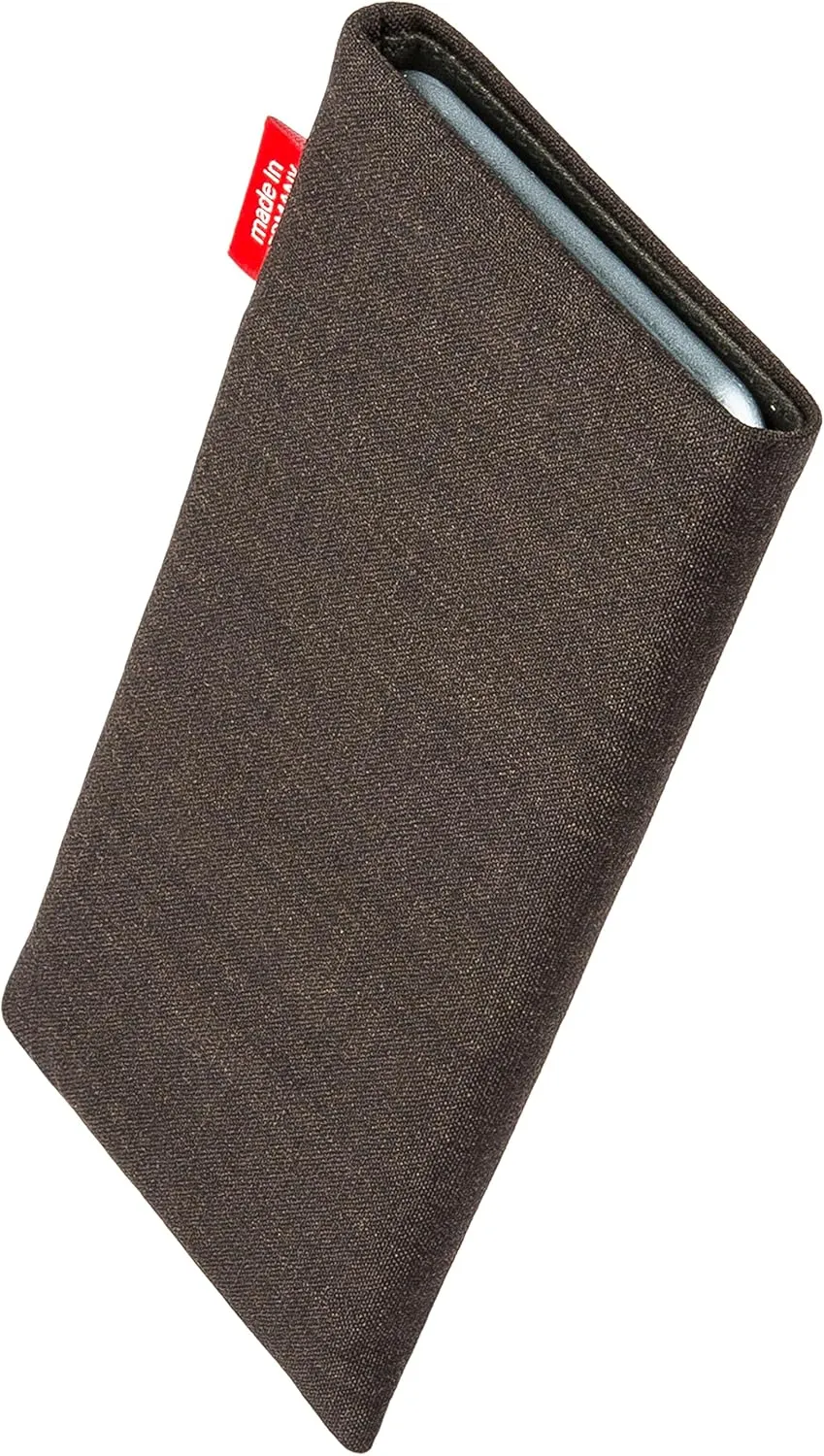 Jive Brown Custom Tailored Sleeve for Mobistel Cynus T1. Fine Suit Fabric Pouch with Integrated Microfibre Lining for Display Cleaning
