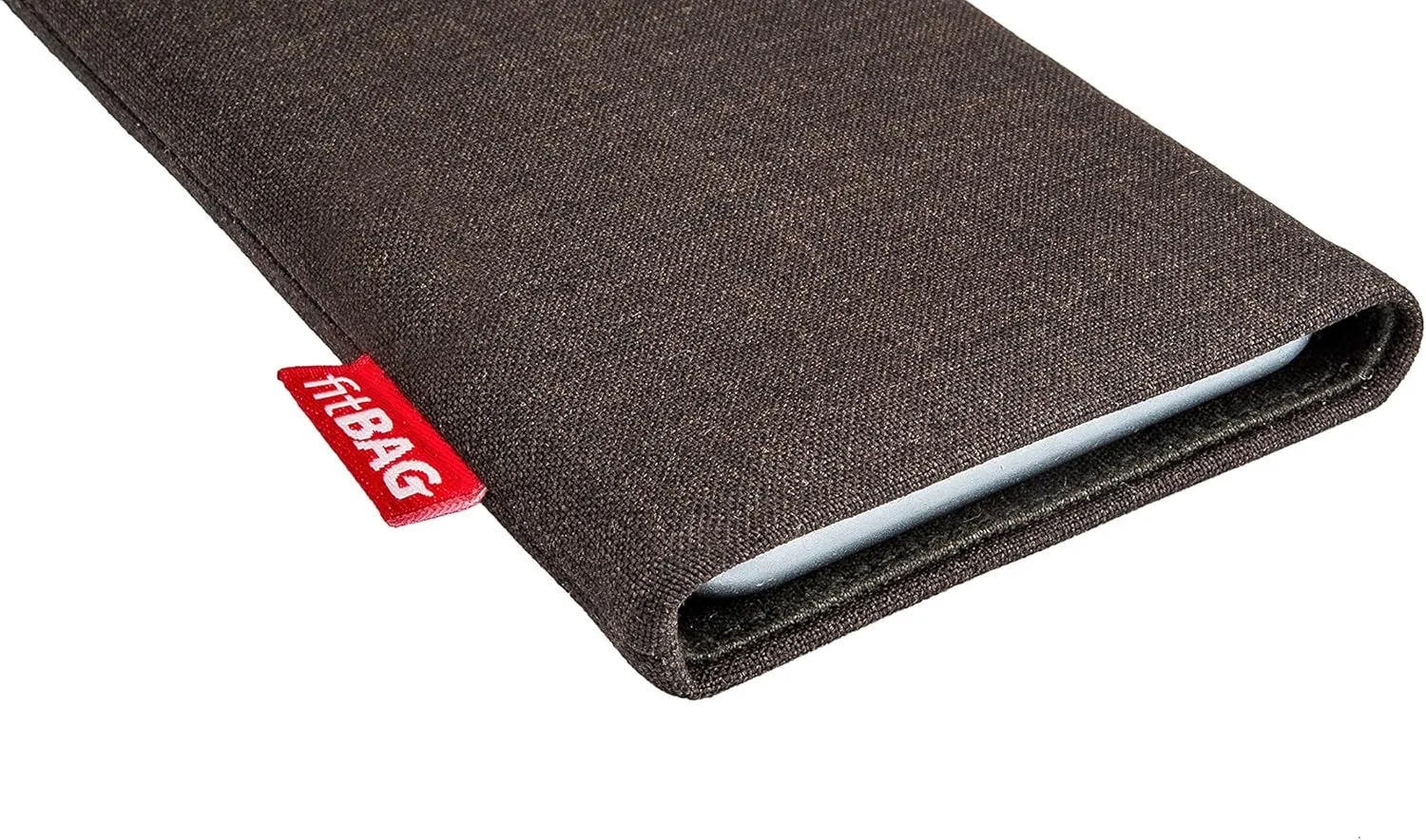 Jive Brown Custom Tailored Sleeve for Mobistel Cynus T1. Fine Suit Fabric Pouch with Integrated Microfibre Lining for Display Cleaning