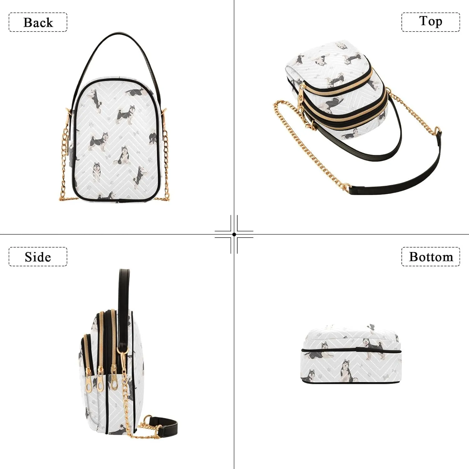 Joisal Women Crossbody Bags, Womens Shoulder Purse Triple Zip Handbags for Women, Cell Phone Purse Crossbody