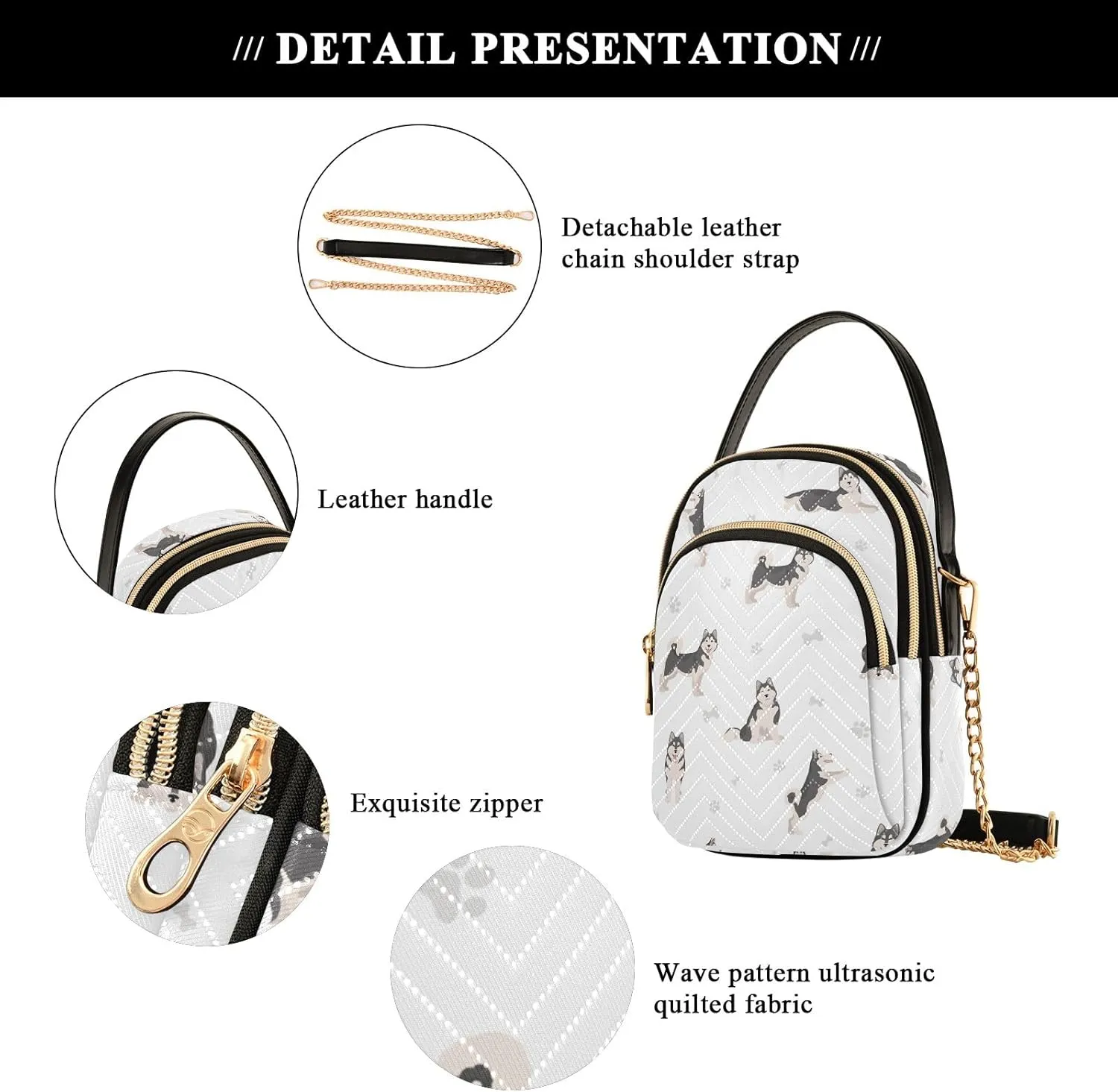 Joisal Women Crossbody Bags, Womens Shoulder Purse Triple Zip Handbags for Women, Cell Phone Purse Crossbody