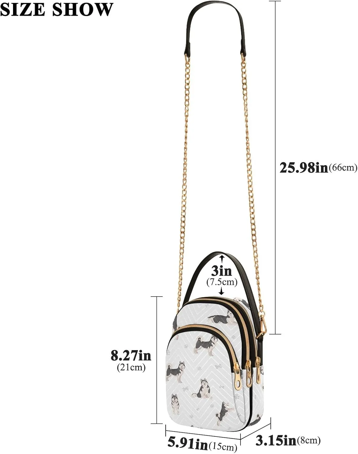 Joisal Women Crossbody Bags, Womens Shoulder Purse Triple Zip Handbags for Women, Cell Phone Purse Crossbody
