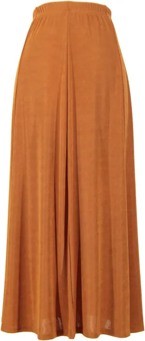 Jostar Women's Button Long Skirt - Elastic Waist Non Iron Flowy Flared Dress