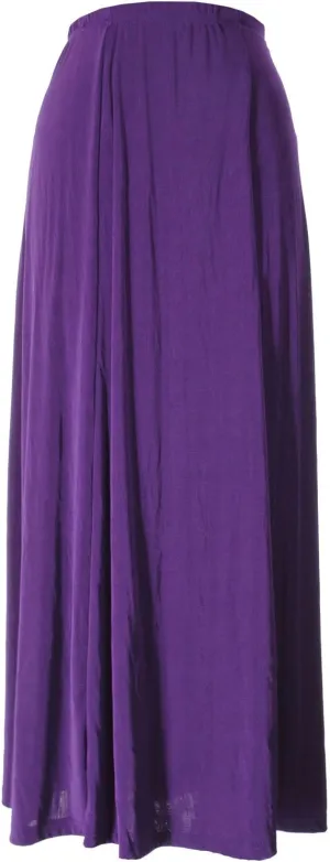Jostar Women's Button Long Skirt - Plus Size Elastic Waist Non Iron Flowy Flared Dress