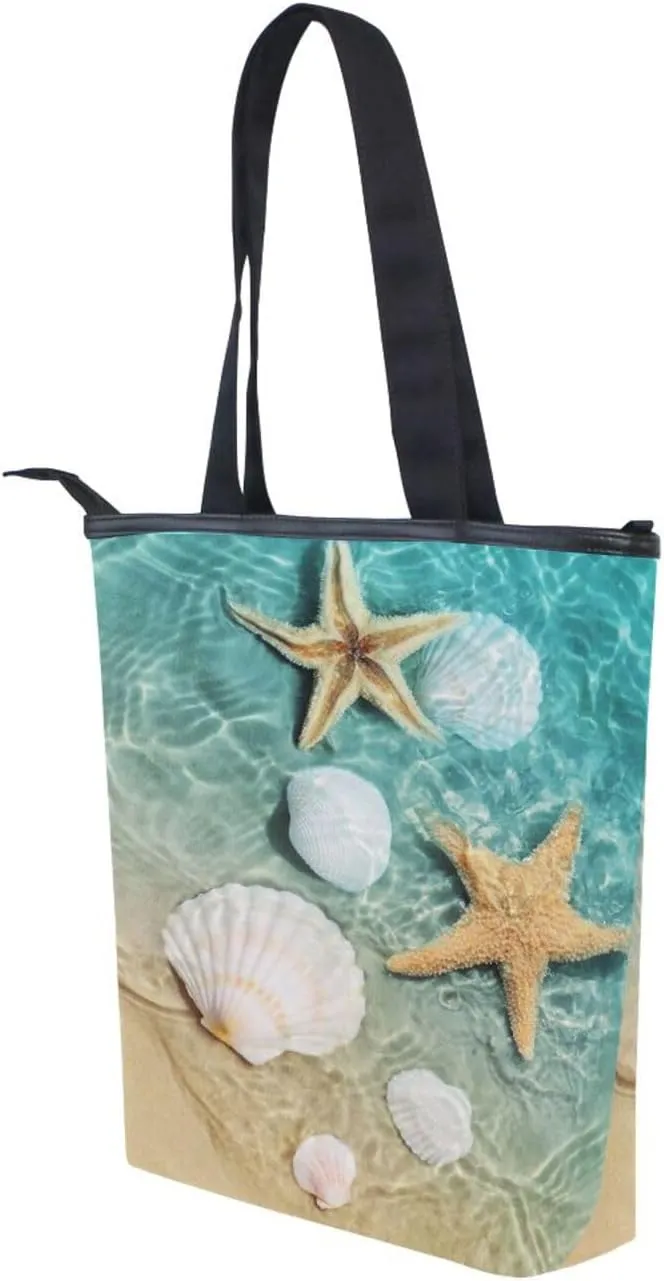 JSTEL Canvas Tote Bag for Women with Zipper Pocket,Canvas Tote Purse Gym Tote Bag Shopping Tote Bag