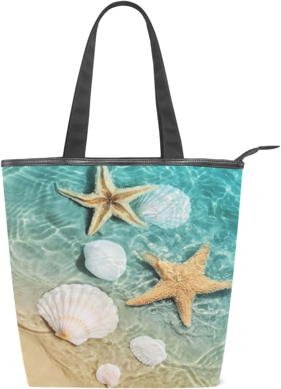 JSTEL Canvas Tote Bag for Women with Zipper Pocket,Canvas Tote Purse Gym Tote Bag Shopping Tote Bag