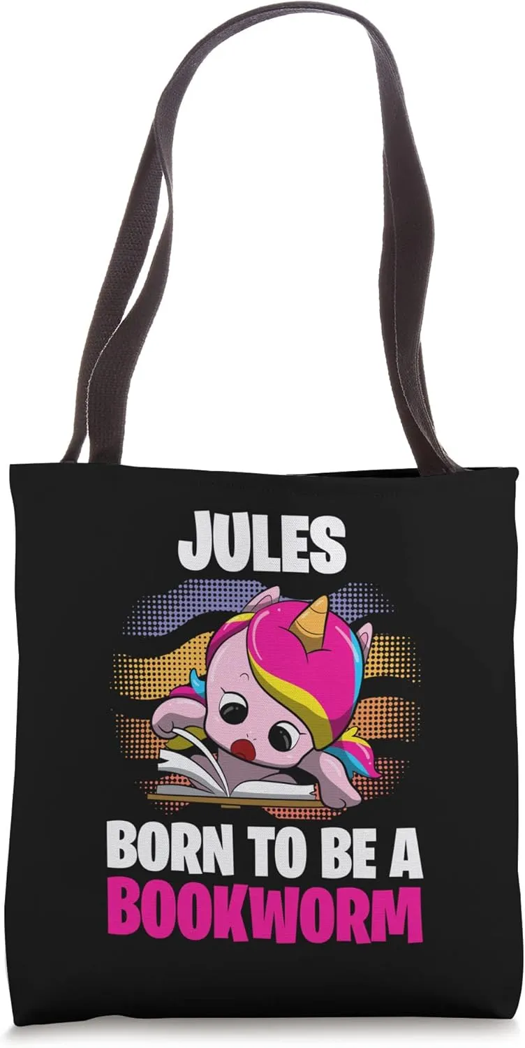 Jules - Born To Be A Bookworm - Personalized Tote Bag