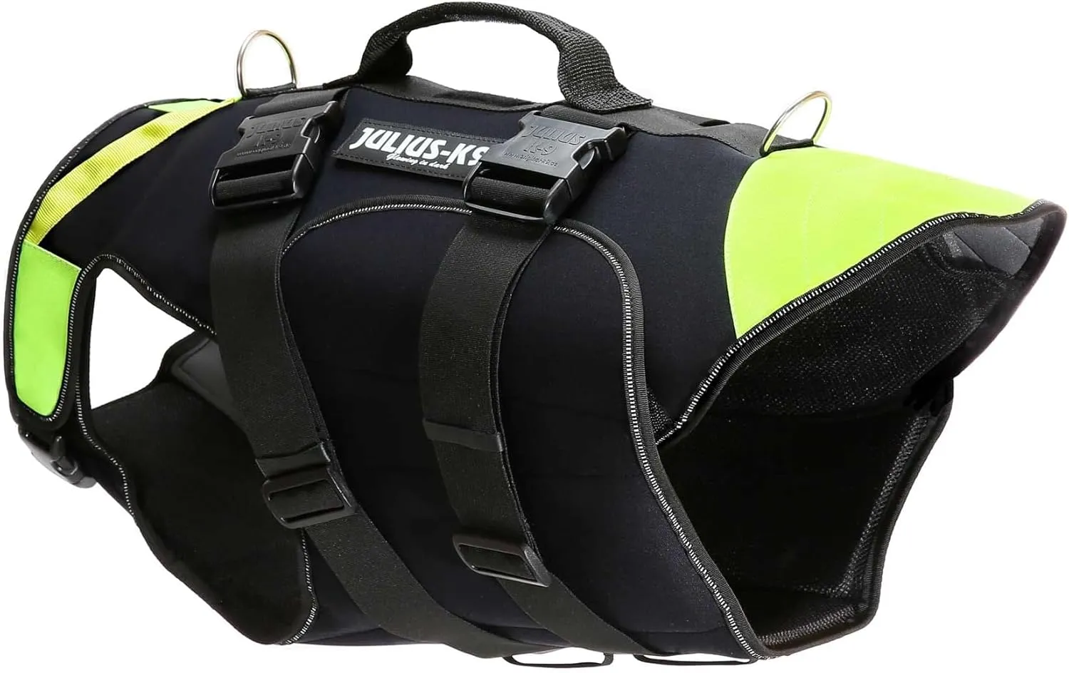 Julius-K9, 16SWM-IDC-XL, IDC Multifunctional Dog Vest 3 in 1, X-Large, Black and UV Orange
