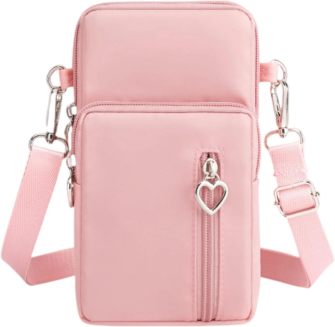 JUMISEE 3-Layers Crossbody Bag Cellphone Pouch Armband Wallet Nylon Smartphone Purse