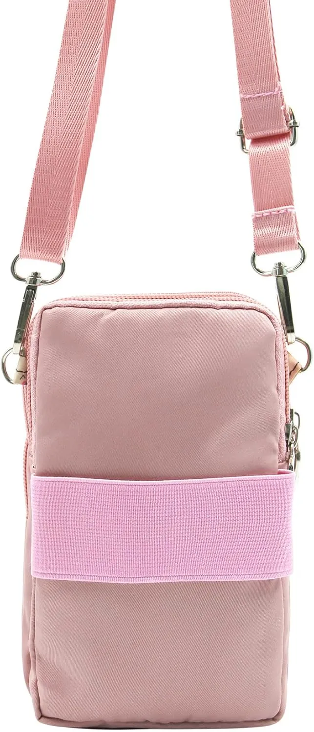 JUMISEE 3-Layers Crossbody Bag Cellphone Pouch Armband Wallet Nylon Smartphone Purse